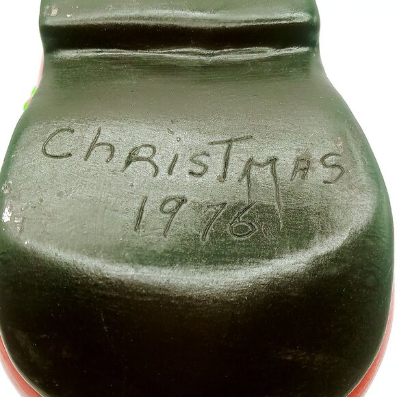 Vintage 1976 Christmas Santa Boot Planter Ceramic Hand Painted Decorative Shoe - Picture 9 of 12
